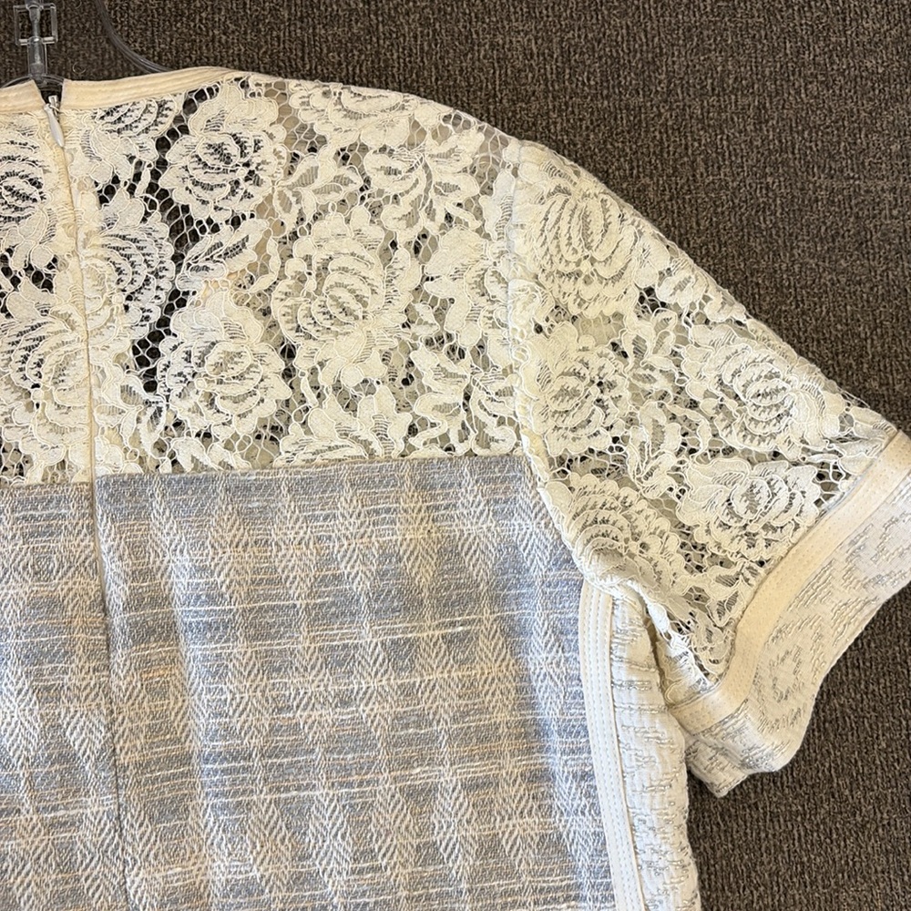 Rebecca Taylor Lace‎ Shifts 
Slit Neck Short Sleeve Mini Patchwork Dress Size 8 - Picture 7 of 15